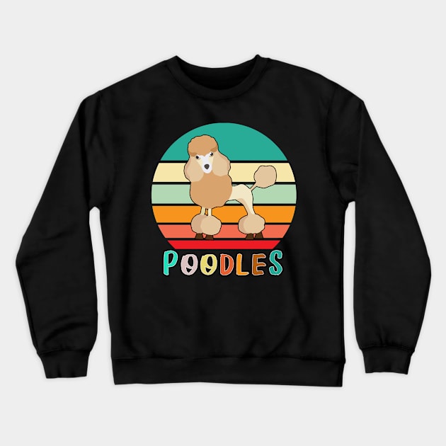 Vintage Retro Poodles Crewneck Sweatshirt by adrinalanmaji